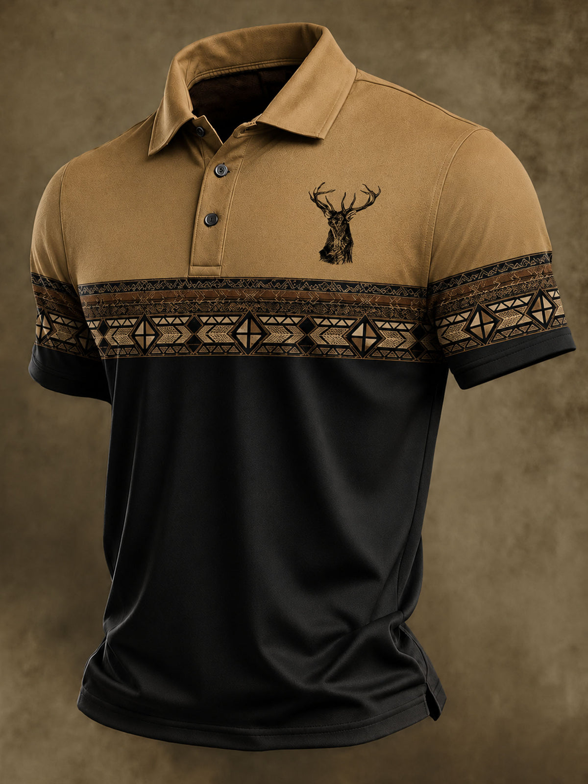 Men's Western Printed Polo Shirt