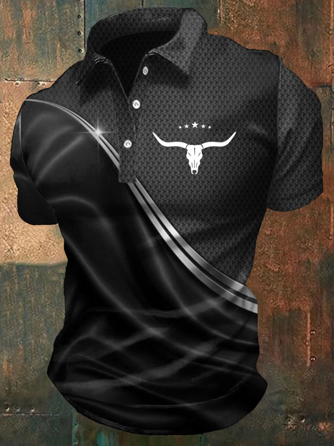 Men's Western style Printed Casual Polo Shirt