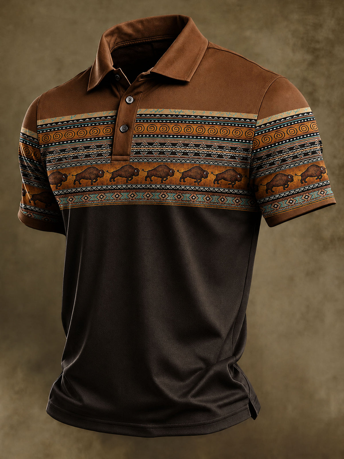Men's Western Printed Polo Shirt