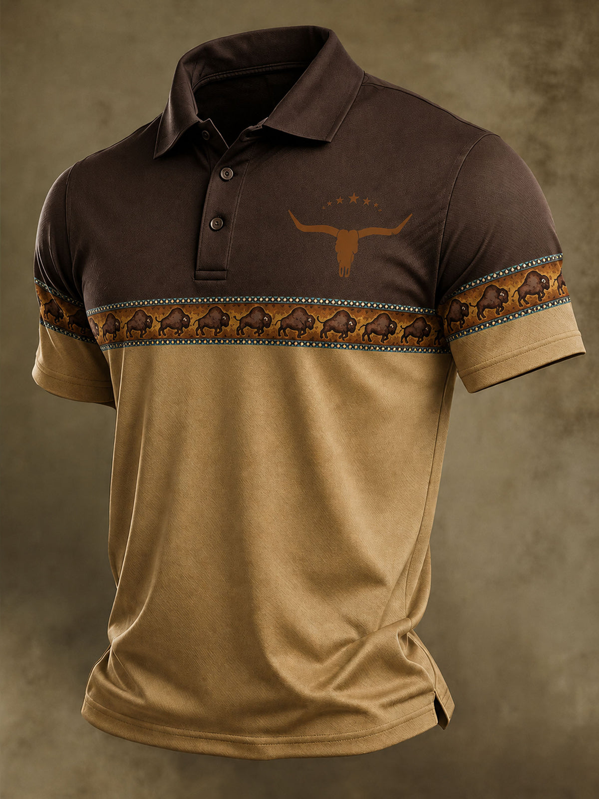 Men's Western Printed Polo Shirt