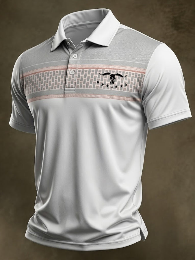 Men's Western Printed Polo Shirt