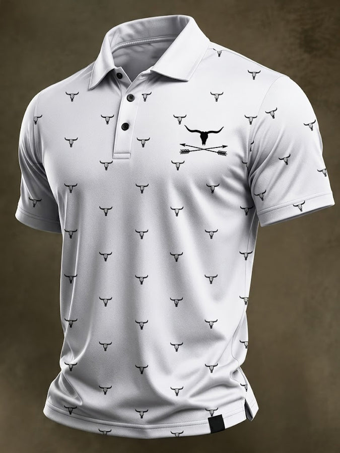 Men's Western Printed Polo Shirt