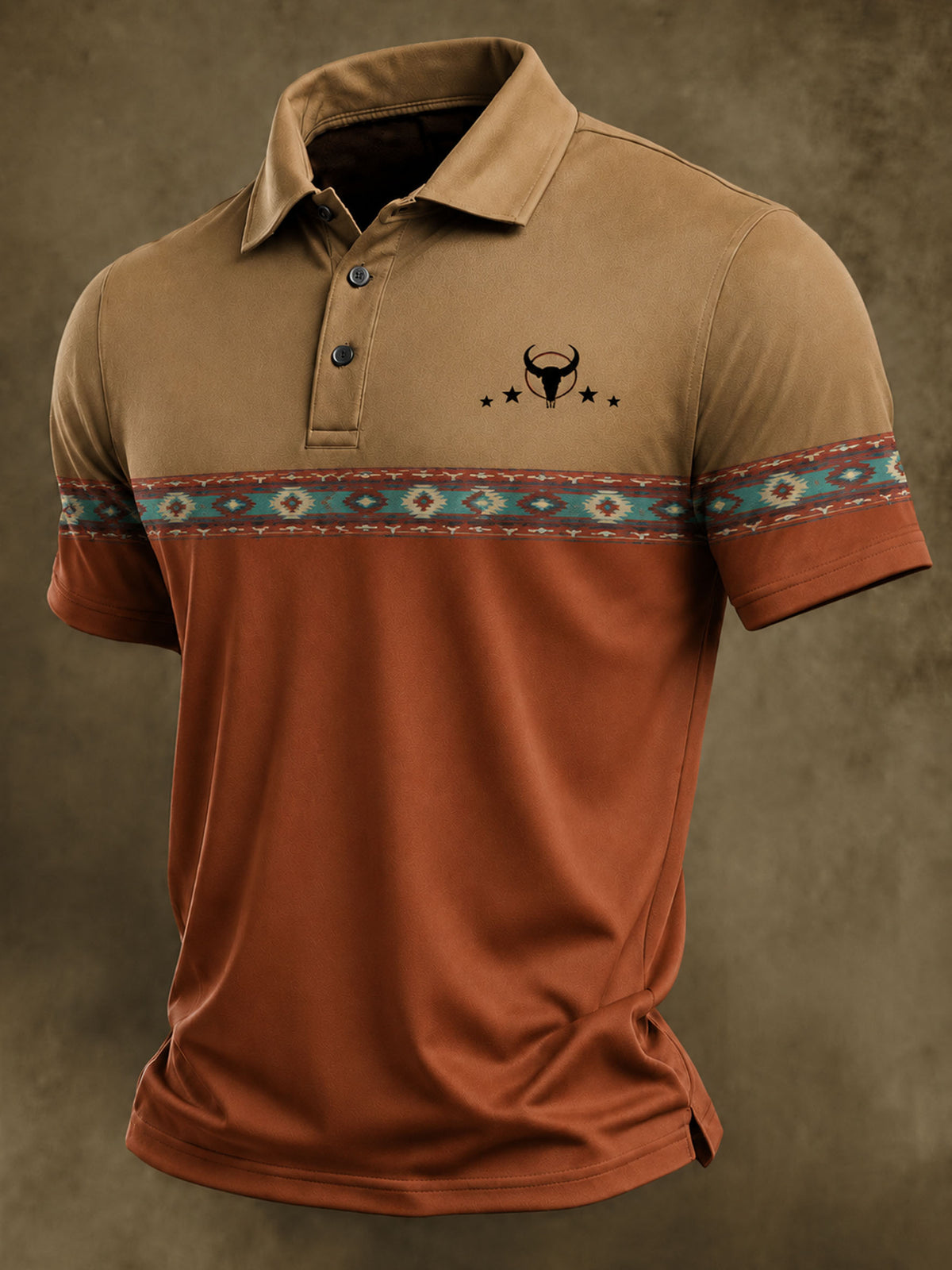Men's Western Printed Polo Shirt
