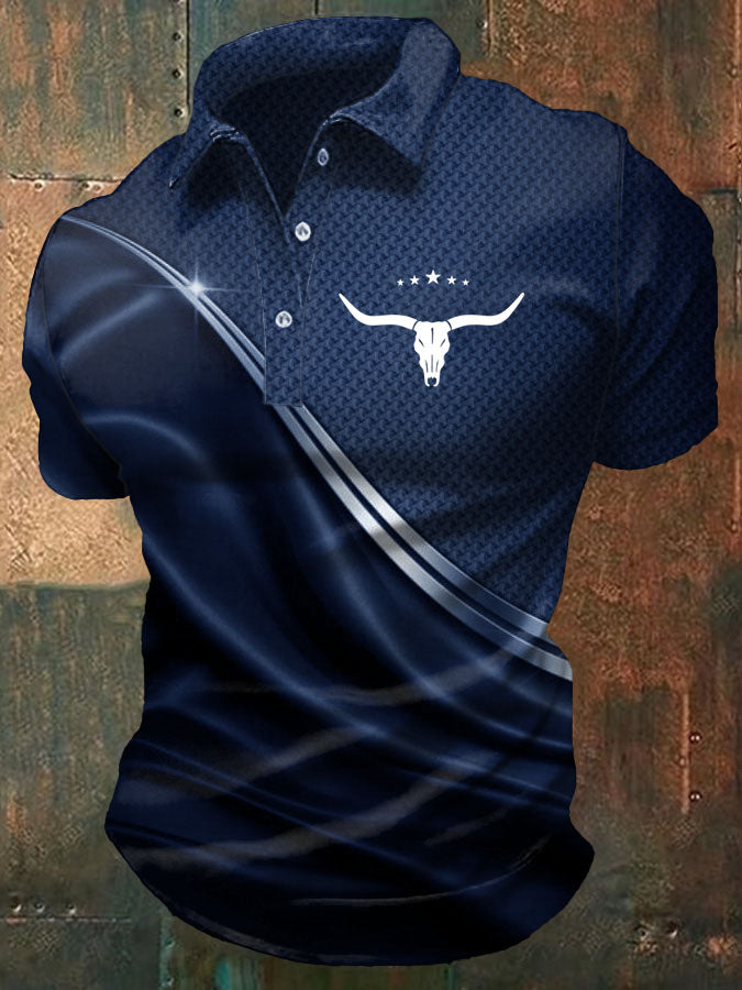 Men's Western style Printed Casual Polo Shirt