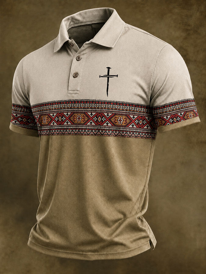 Men's Western Printed Polo Shirt